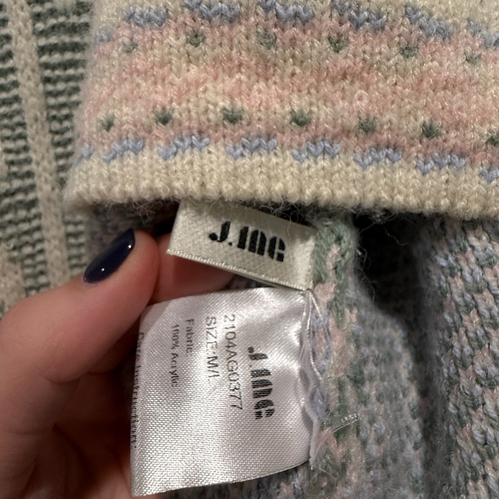 J.ING Cream Floral Knit Sweater with Ruffles - Picture 2 of 2